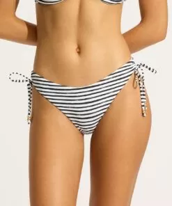 Seafolly Isla Palm bikinitruse tie side white