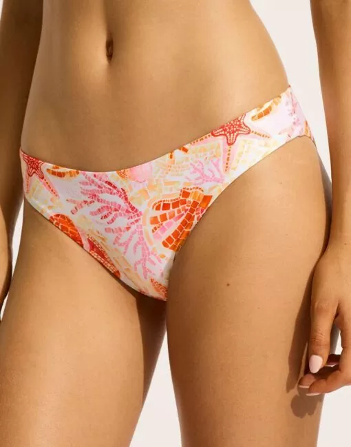 seafolly la mer bikinitruse hipster white peach
