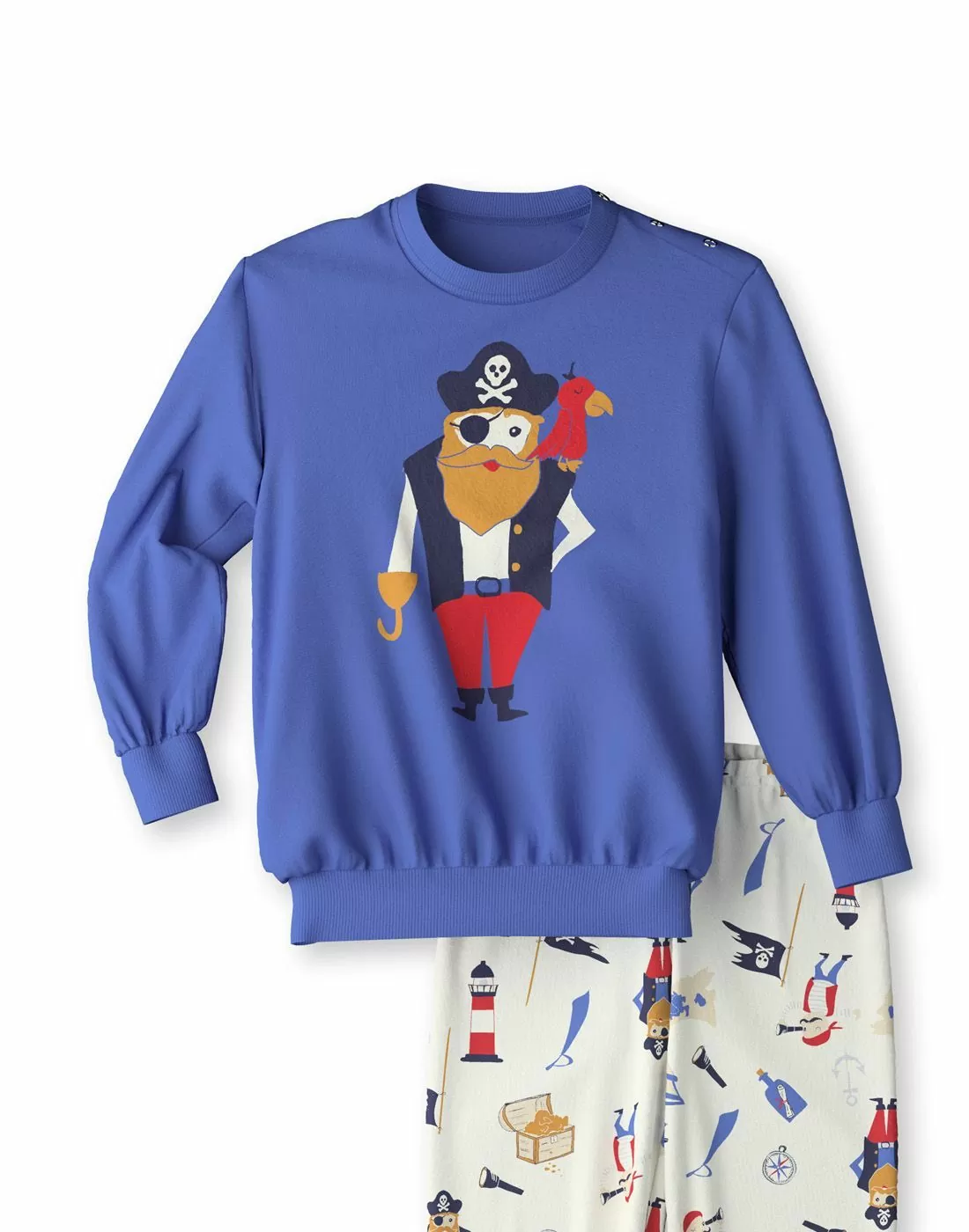 calida bomull pysj gutt blå sjørøver