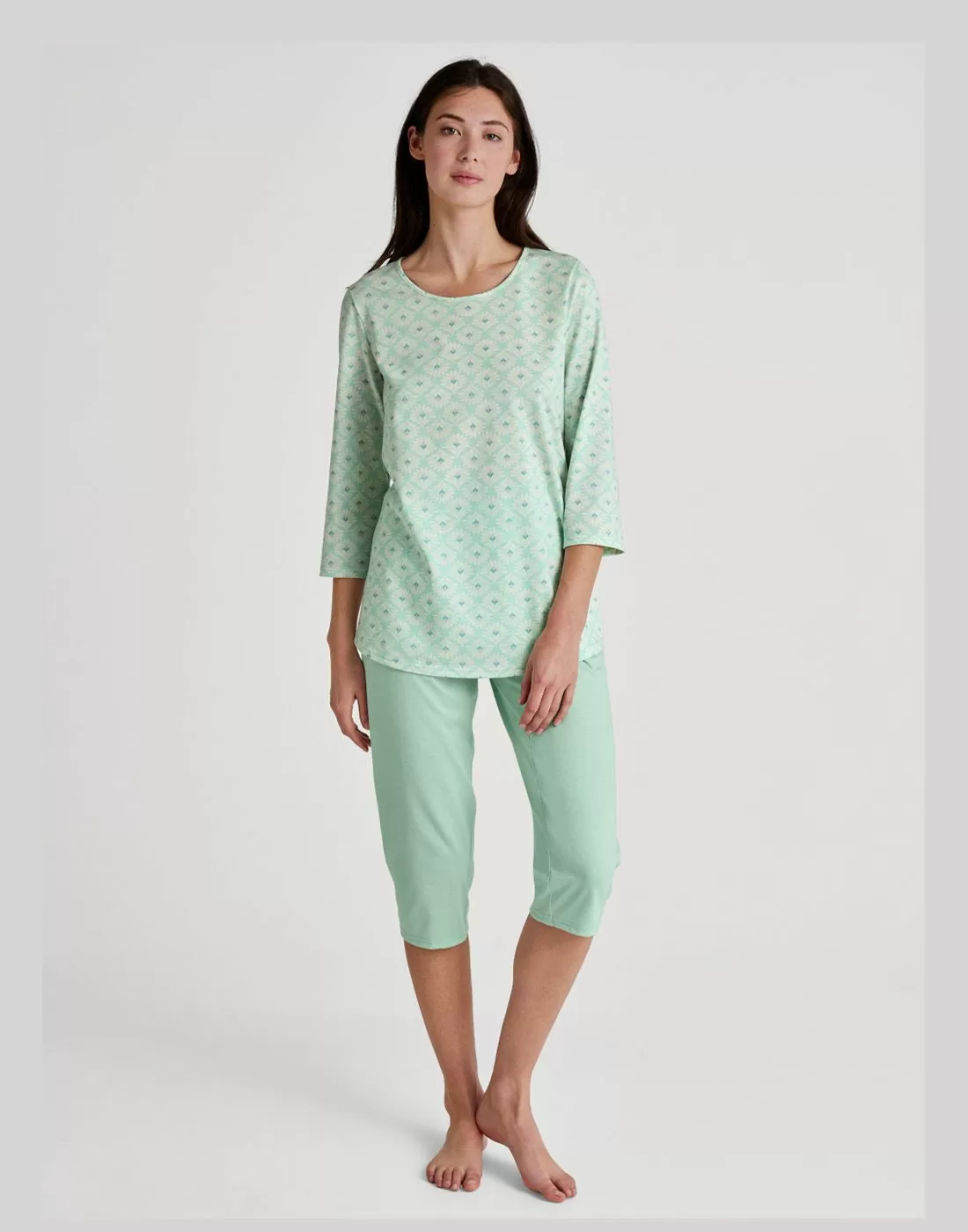 calida pysjamas piratbukse grønn mønster