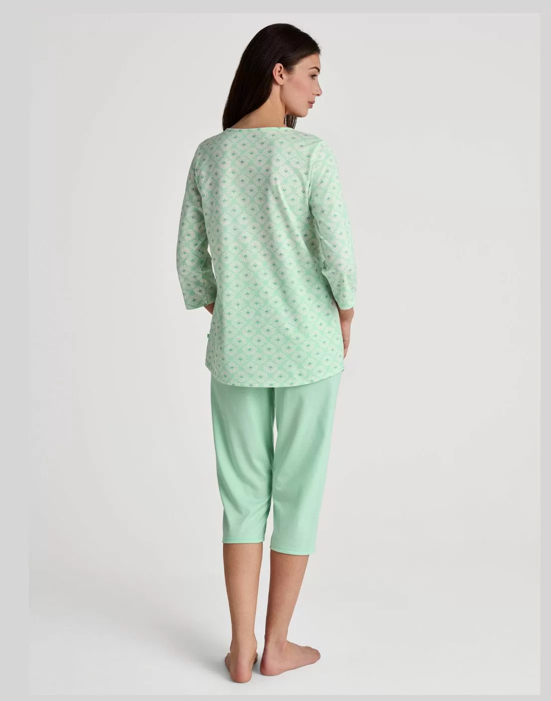 calida pysjamas piratbukse grønn mønster