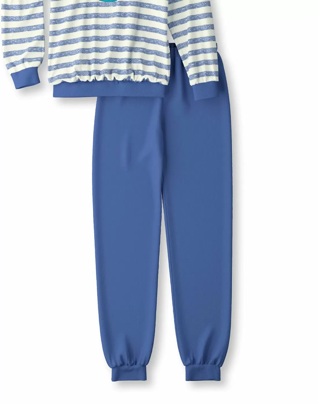 calida pysjamas bomull stripete blå