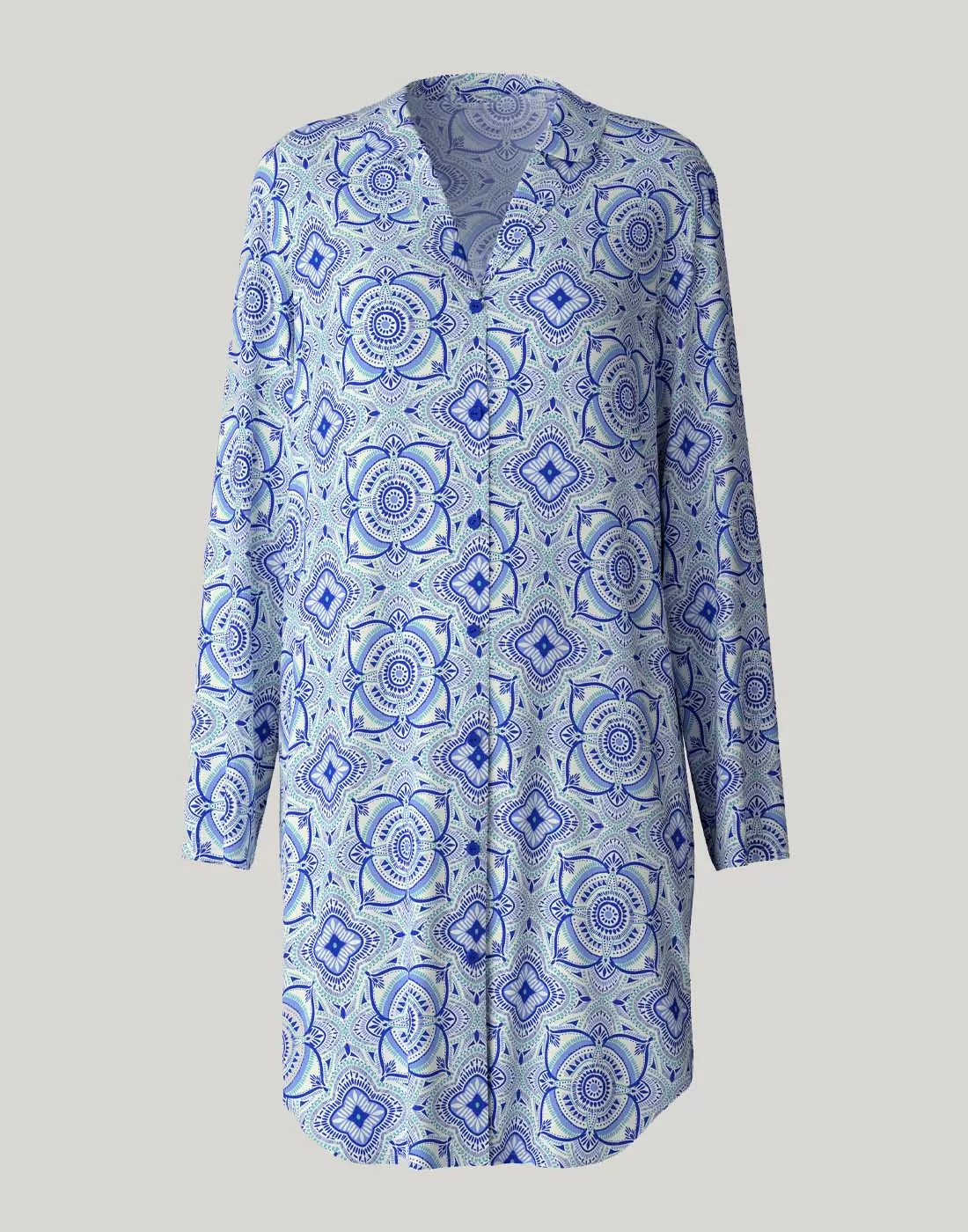 calida pasjamas blå mønster nattøy