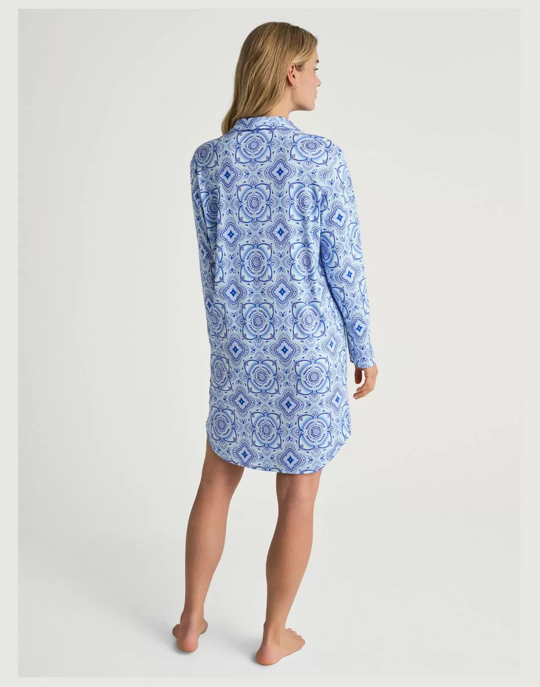 calida pasjamas blå mønster nattøy