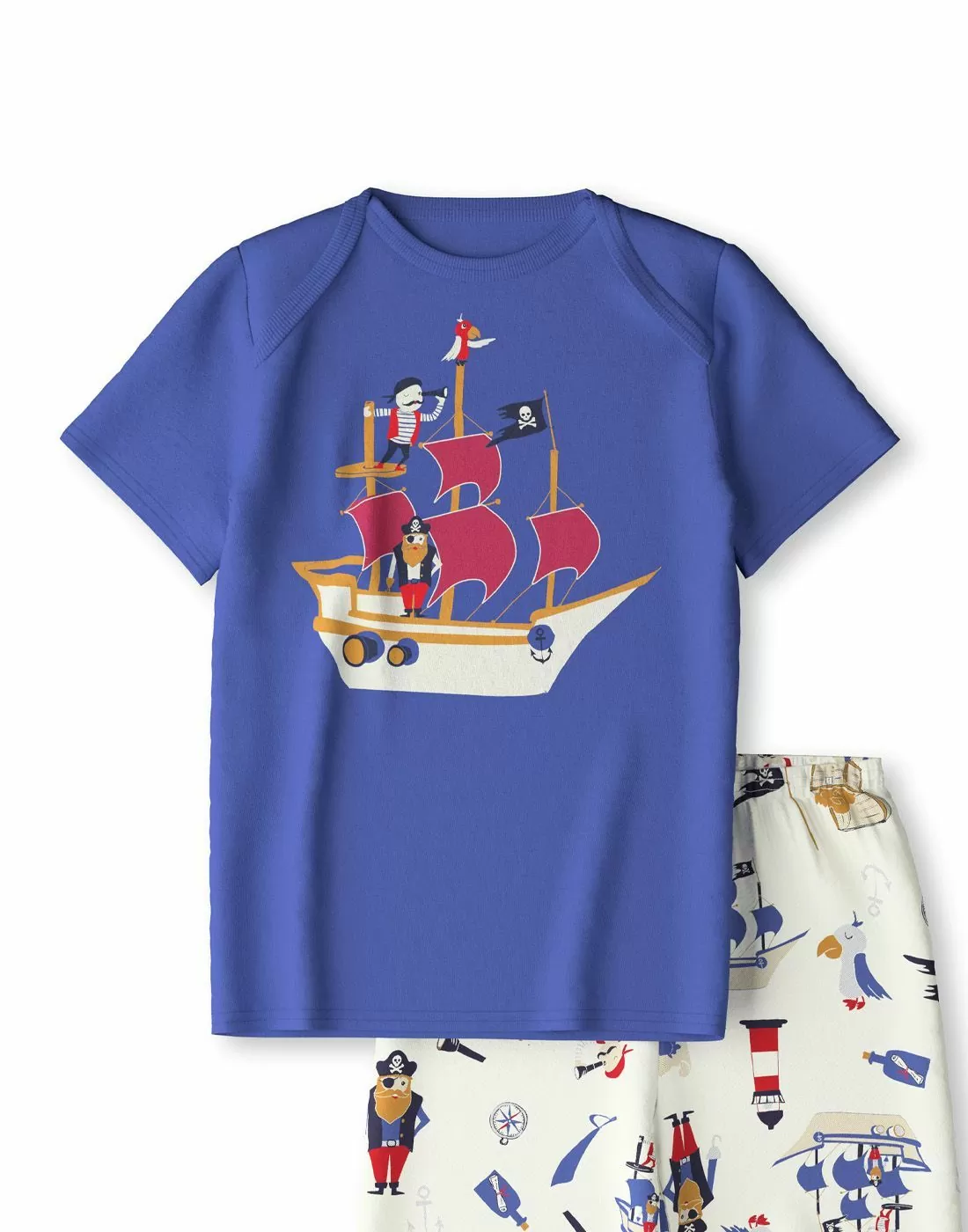 calida barn kort pysj blå sjørøver