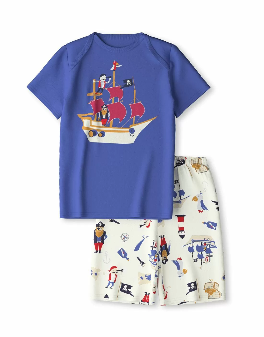 calida barn kort pysj blå sjørøver