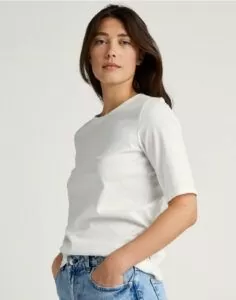 T-skjorte calida hvit star white bomull