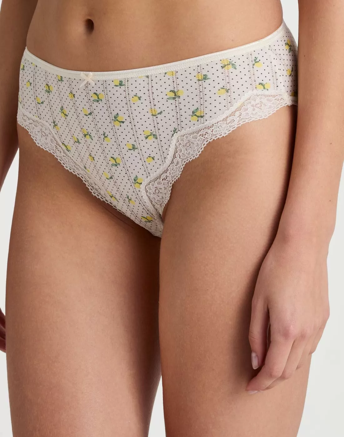 calida toujours print truse med blonder charm cream