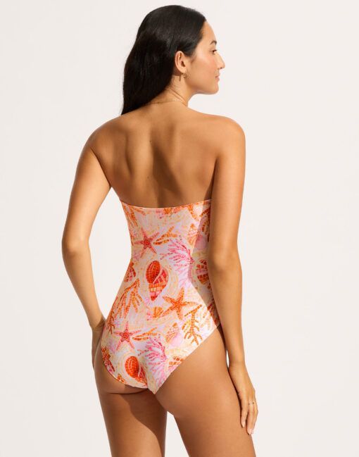 Seafolly la mer badedrakt white fersken stroppløs