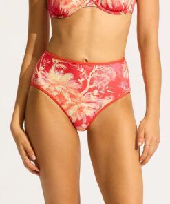 seafolly marbella høy bikinitruse flame rød
