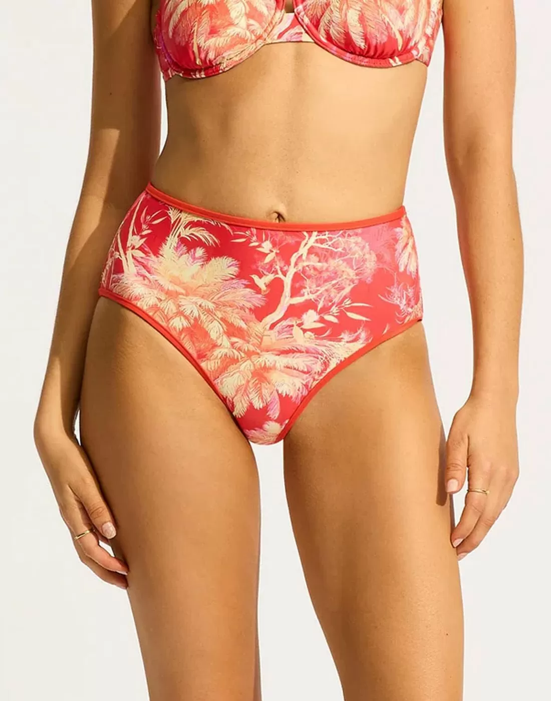 seafolly marbella høy bikinitruse flame rød