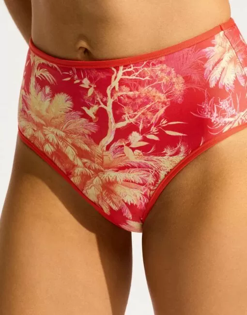 seafolly marbella høy bikinitruse flame rød