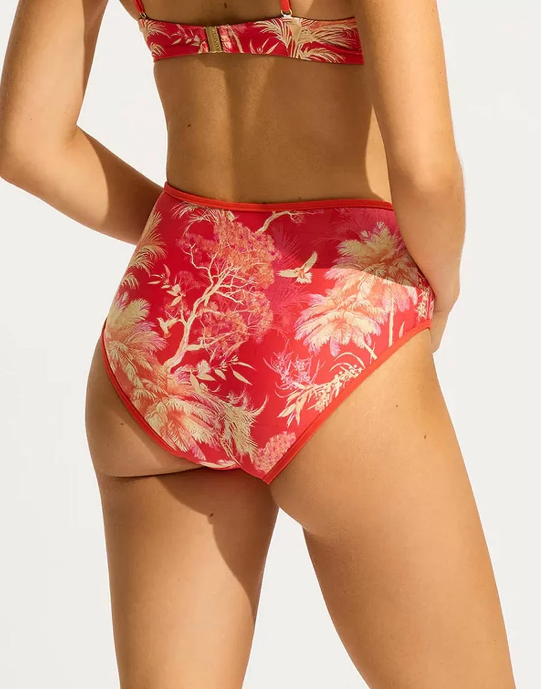 seafolly marbella høy bikinitruse flame rød