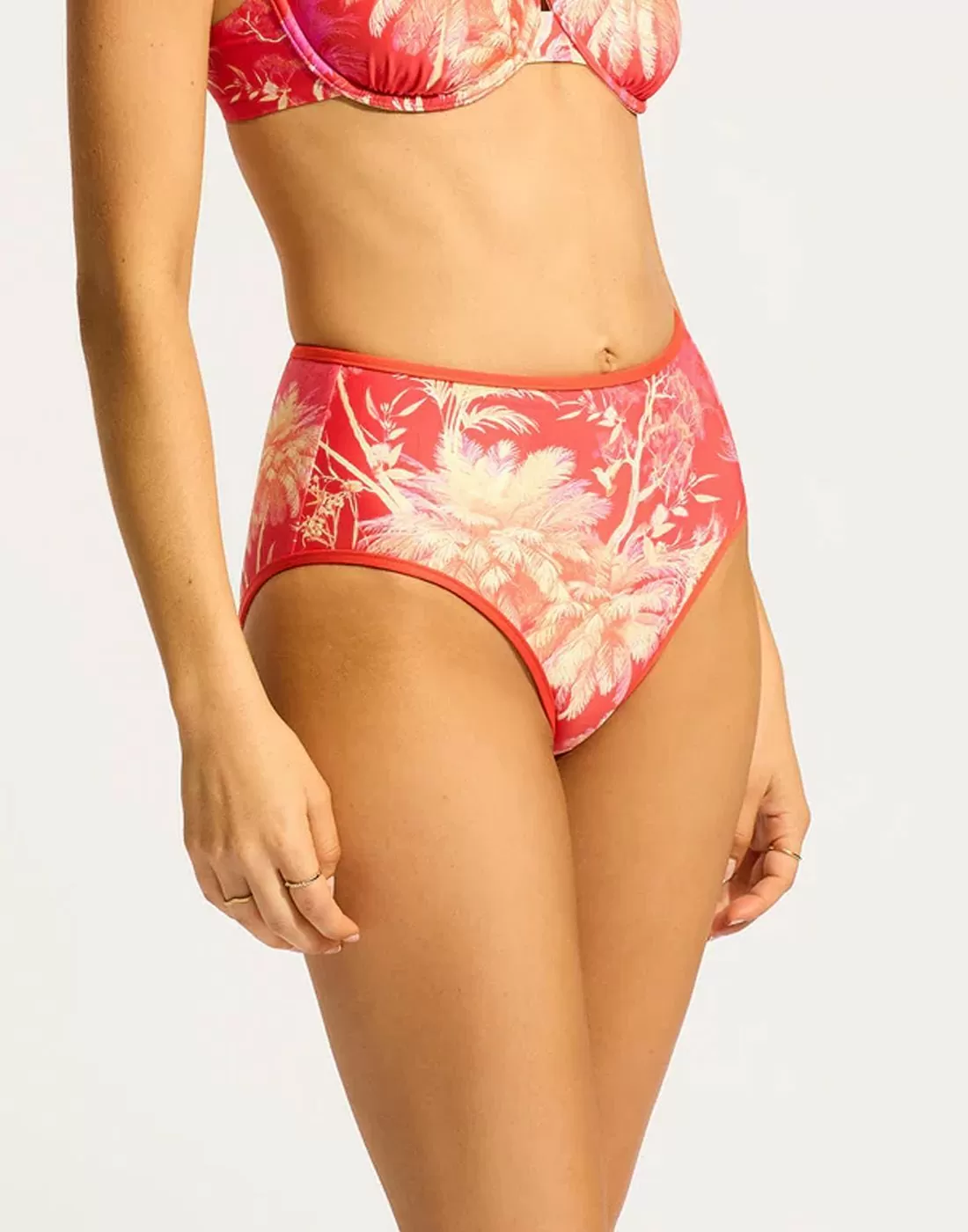 seafolly marbella høy bikinitruse flame rød