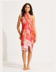 seafolly marbella sarong flame rød