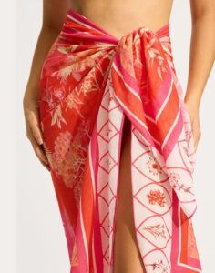 seafolly marbella sarong flame rød