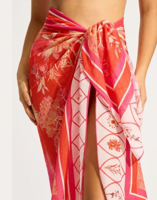 seafolly marbella sarong flame rød