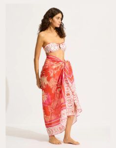 seafolly marbella sarong flame rød