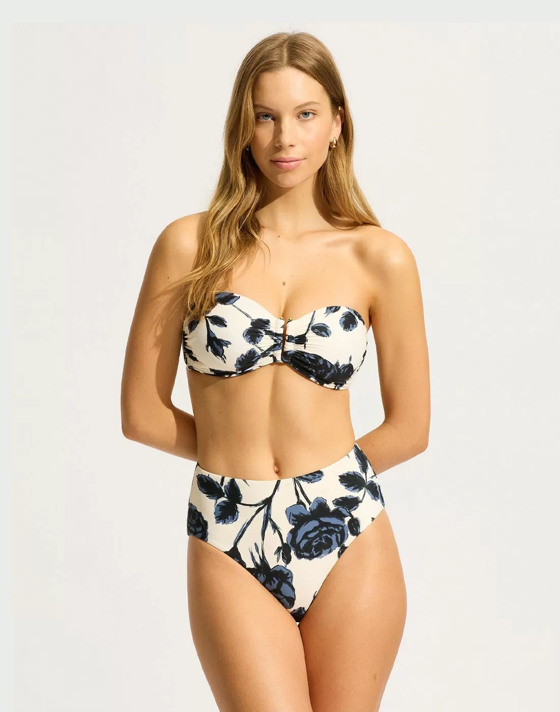 seafolly rococo bikinitopp stroppløs bandeau black