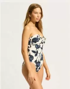 seafolly rococo badedrakt stroppløs bandeau black