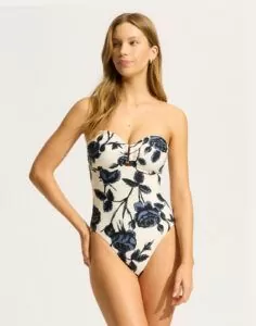 seafolly rococo badedrakt stroppløs bandeau black