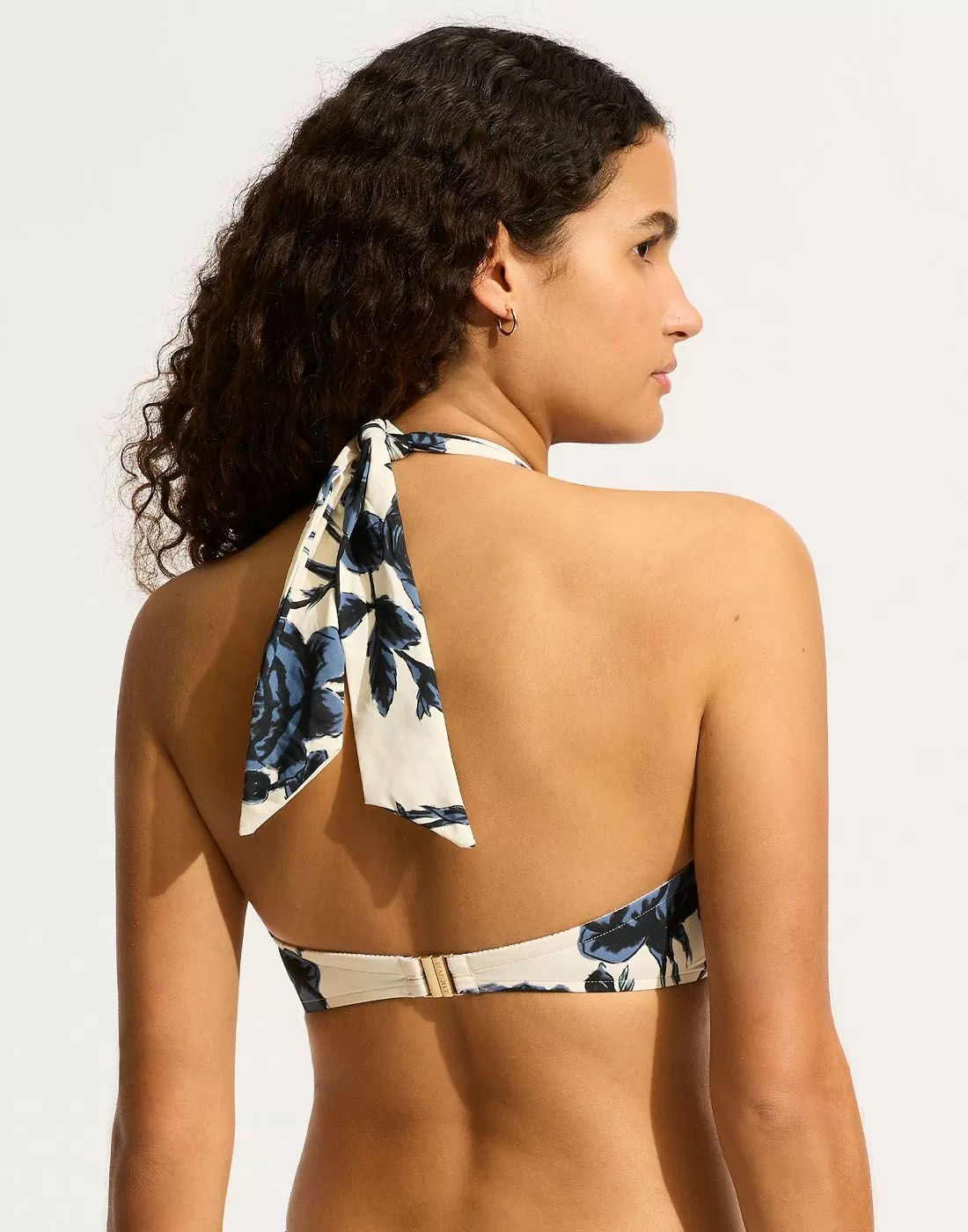 seafolly rococo bikinitopp halter bandeau stroppløs black