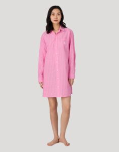 Nattkjole i pink stripe fra ralph lauren