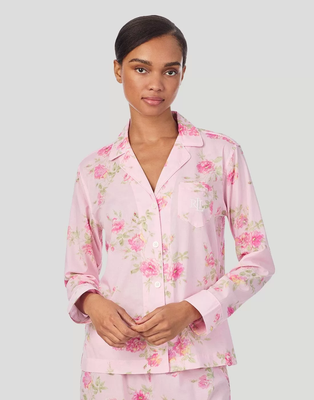 ralph lauren pysjamas rosa med blomster
