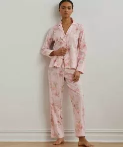 ralph lauren pysjamas rosa med blomster