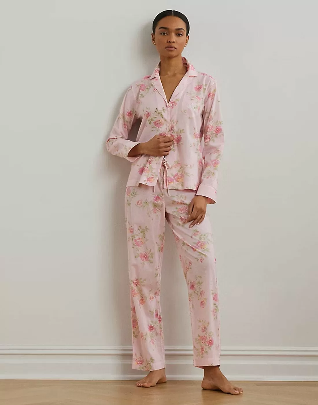 ralph lauren pysjamas rosa med blomster