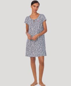 ralph lauren navy floral nattkjole mønster