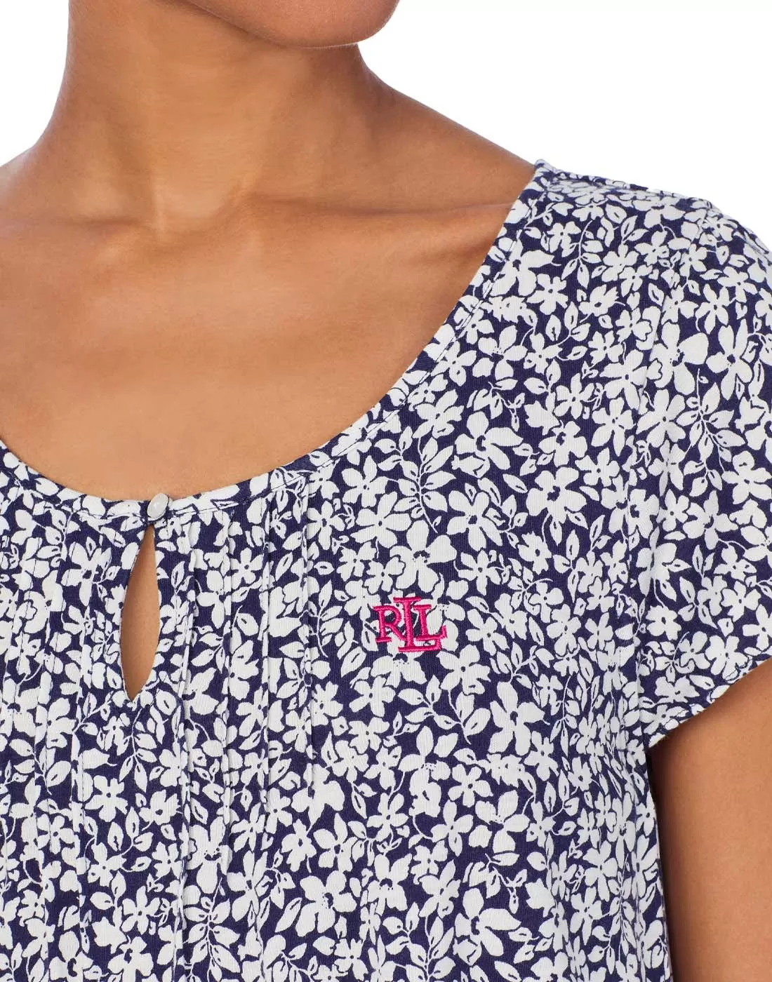 ralph lauren navy floral nattkjole mønster