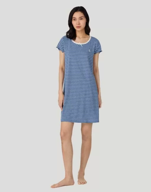 nattkjole i blå og hvite striper fra polo ralph lauren