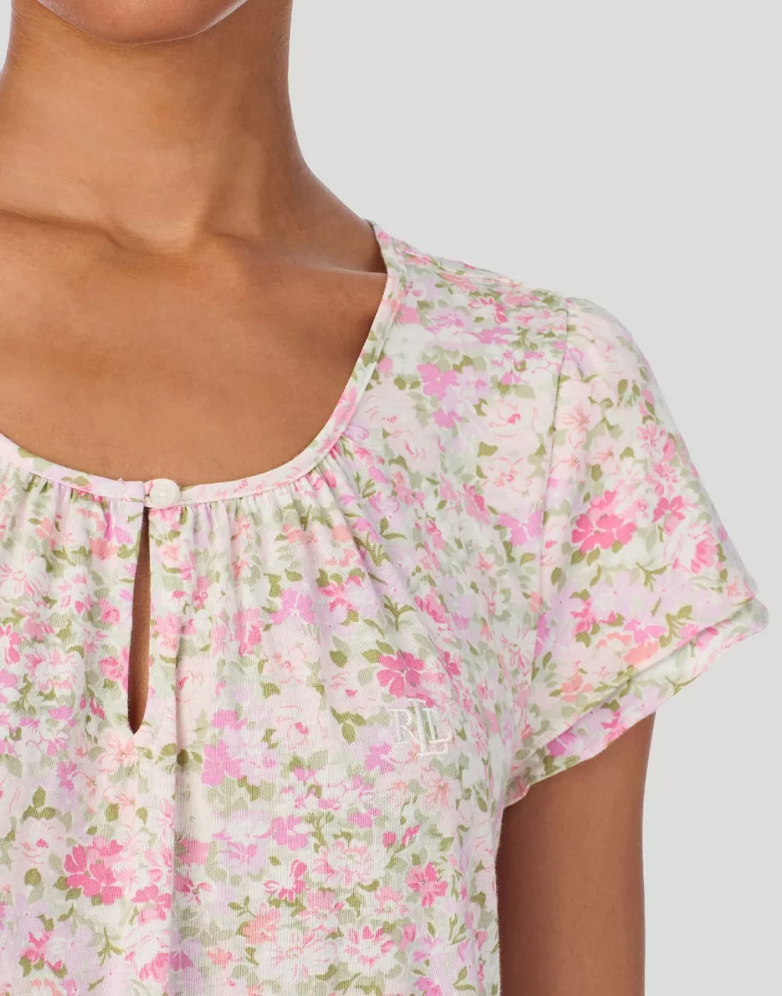 ralph lauren nattkjole med rosa blomster mønster