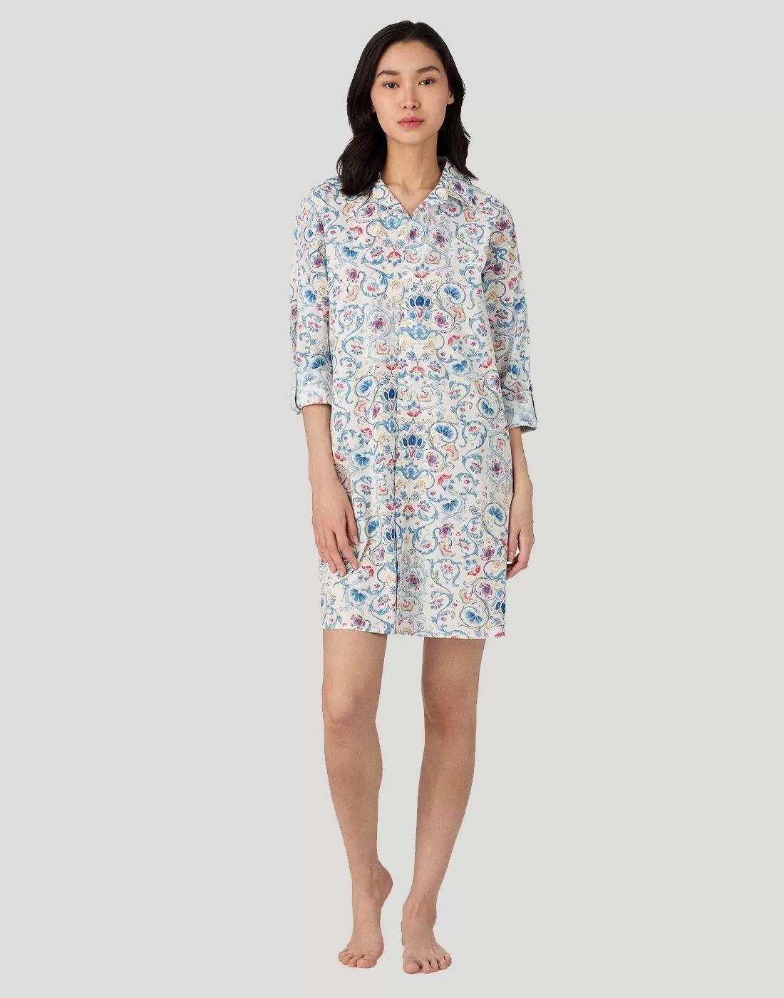 ralph lauren nattskjorte ivory mønster