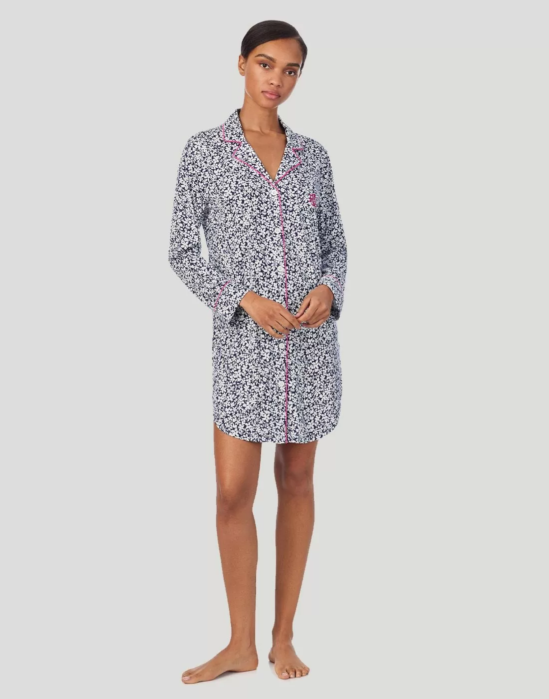 ralph lauren nattskjorte navy floral