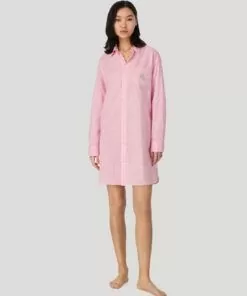 ralph lauren nattskjorte pink white