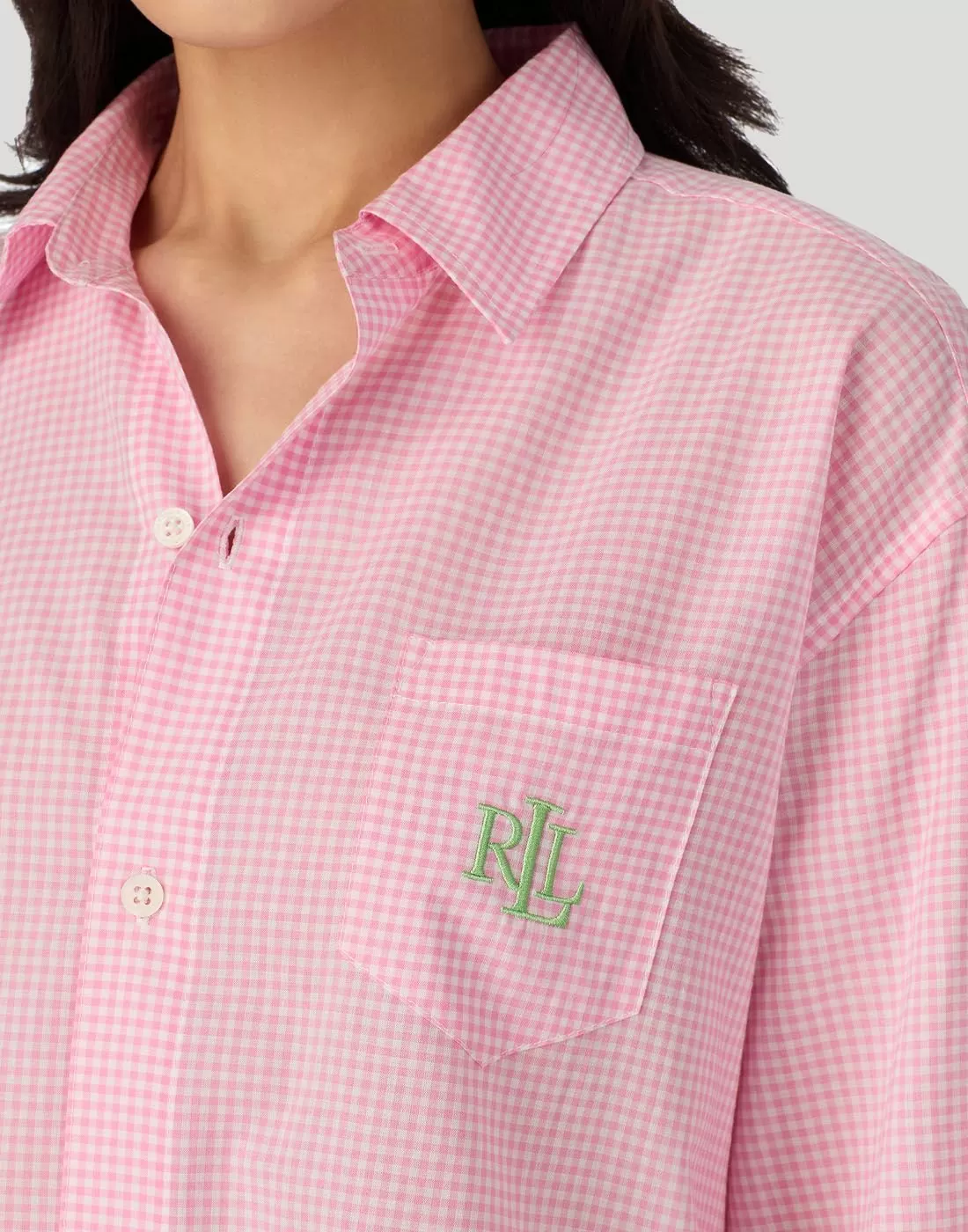 ralph lauren nattskjorte pink white