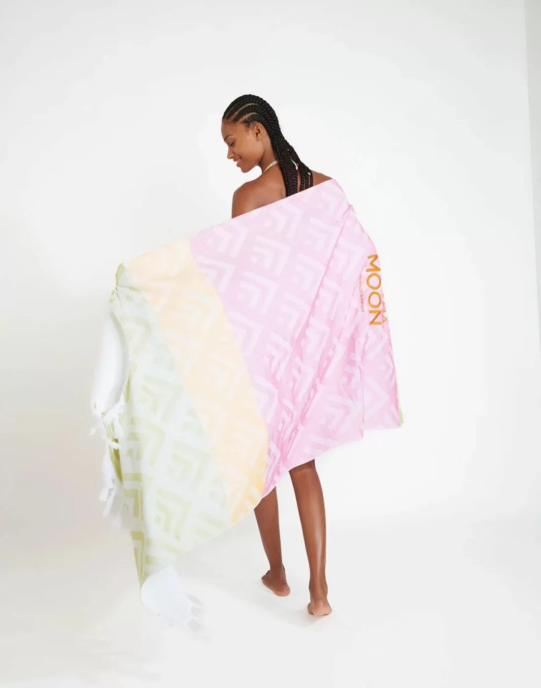 håndkle banana moon rosa grønn