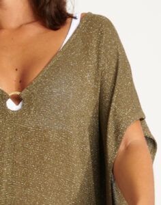 banana moon strandkjole kaki glitter kaftan