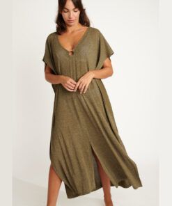 banana moon strandkjole kaki glitter kaftan