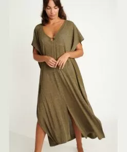 banana moon strandkjole kaki glitter kaftan