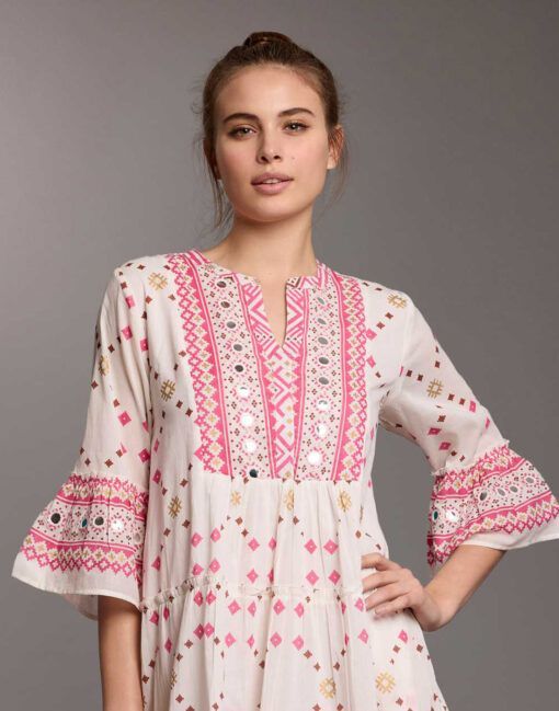 iconique sommerkjole tunika rosa