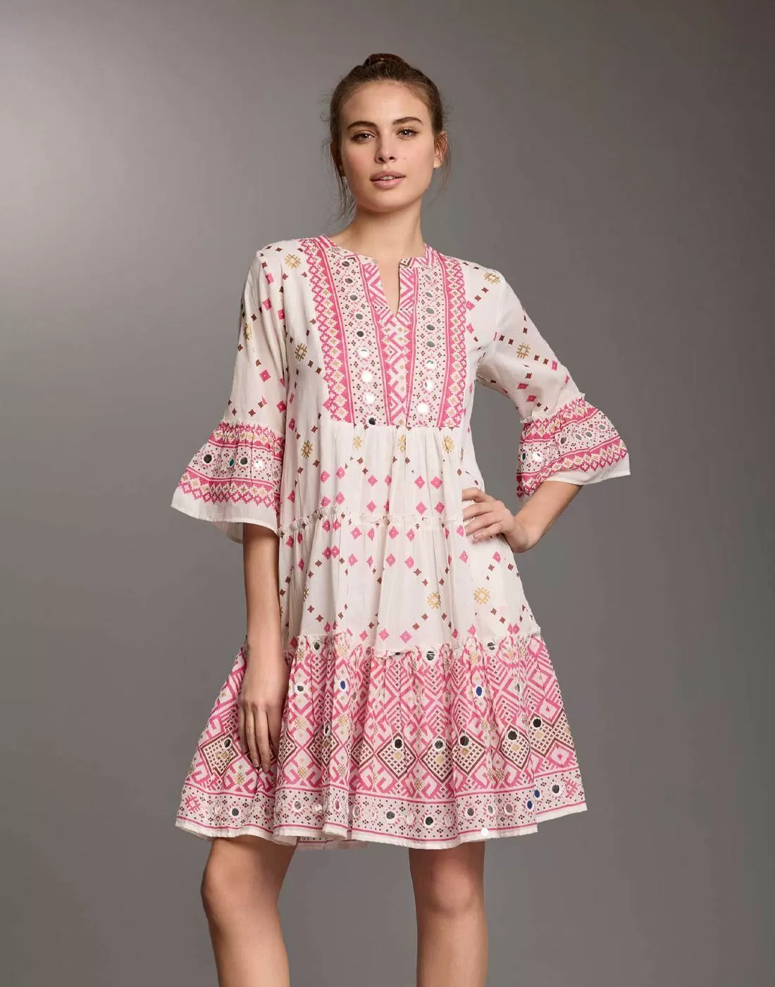 iconique sommerkjole tunika rosa