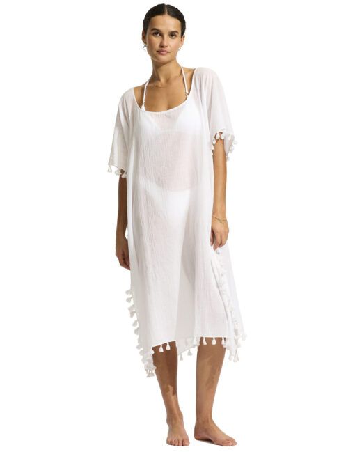 Seafolly amnesia 53638 white amnesia kaftan