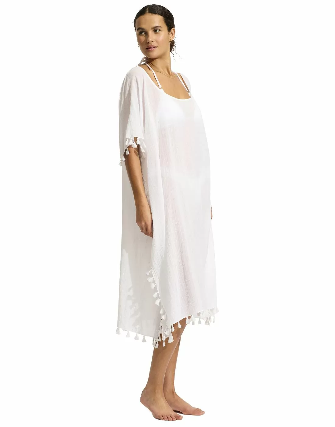 Seafolly 53638 white amnesia kaftan