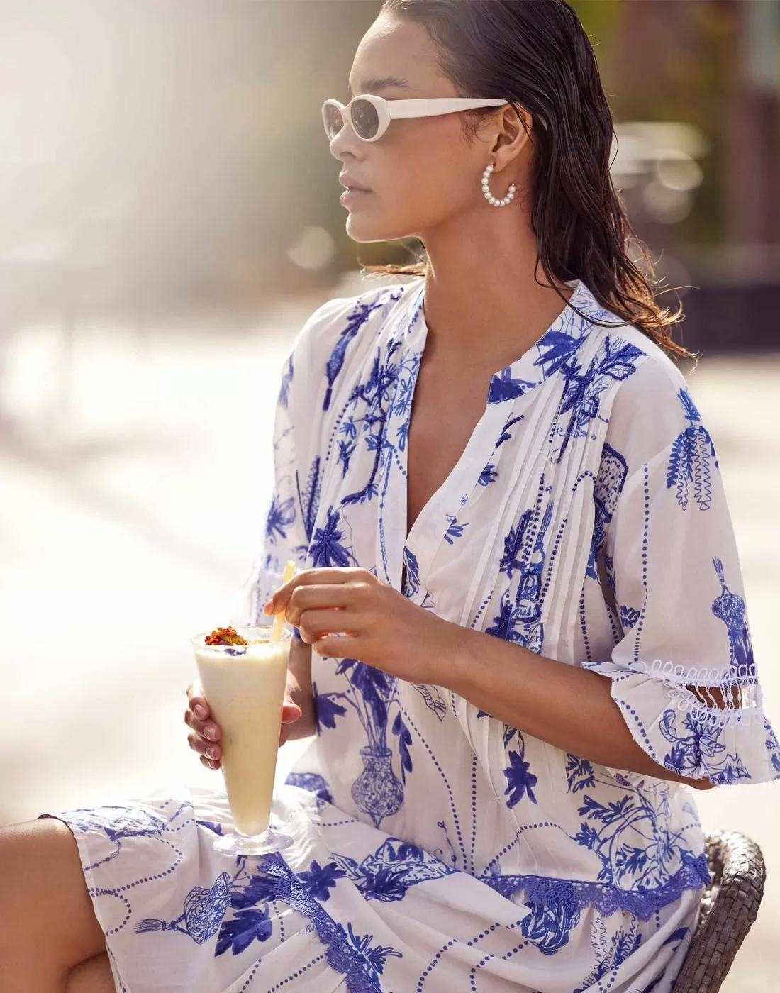 iconique sommerkjole tunika blå