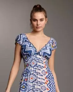 iconique maxi sommerkjole blå