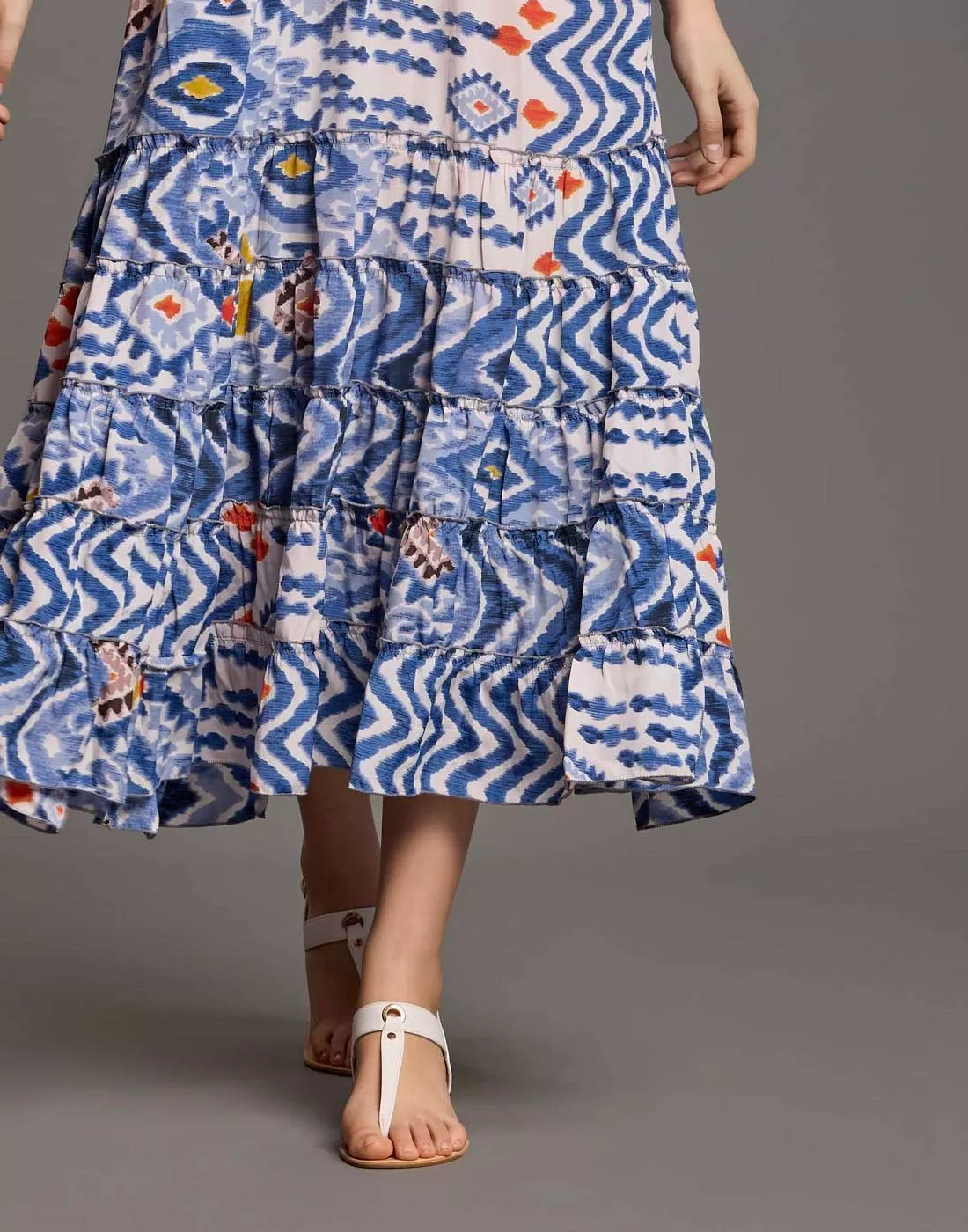 iconique maxi sommerkjole blå