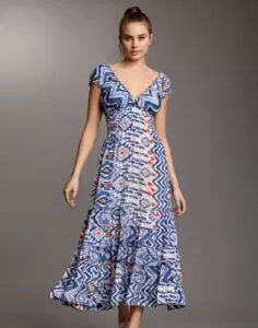 iconique maxi sommerkjole blå